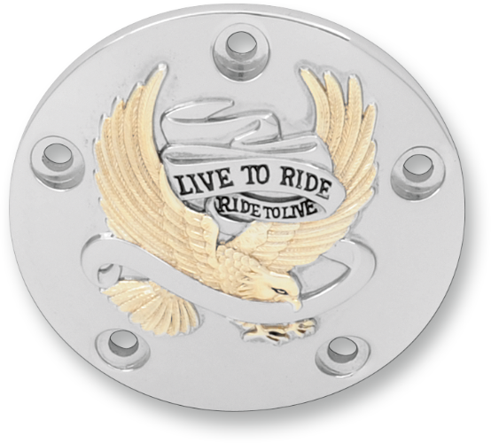 DRAG SPECIALTIES Points Cover - Harley-Davidson 1999-2017 - Chrome/Gold/Black 30-0187GA - PartsOutlet.com.au