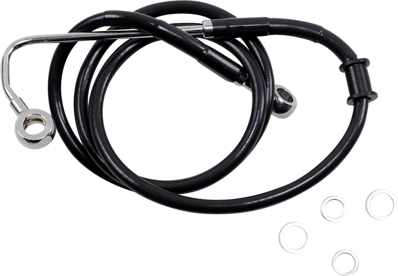 DRAG SPECIALTIES Brake Line - +8" - Black - '15-'17 Softail - 618299-8BLK
