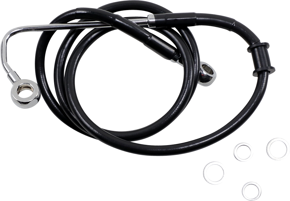 DRAG SPECIALTIES Brake Line - +8" - Black - '15-'17 Softail 618299-8BLK