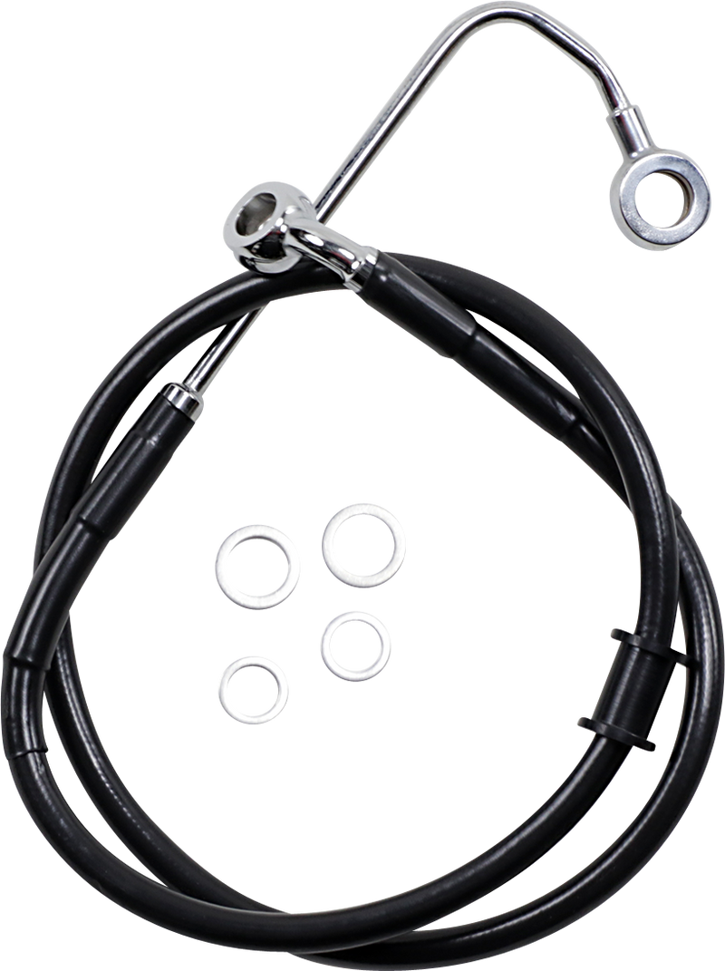 DRAG SPECIALTIES Brake Line - FLSTN '15-'17 - Black 618300-BLK - PartsOutlet.com.au