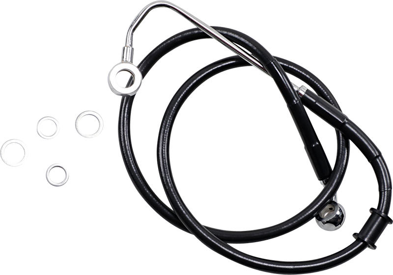DRAG SPECIALTIES Brake Line - +4" - Black - '15-'17 Softail - 618300-4BLK