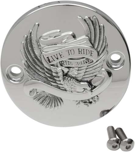 DRAG SPECIALTIES Points Cover - Harley-Davidson 2017-2024 - Chrome/Black I30-0223CA - PartsOutlet.com.au