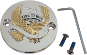 DRAG SPECIALTIES Points Cover - Harley-Davidson 2017-2024 - Chrome/Gold/Black I30-0223GA - PartsOutlet.com.au