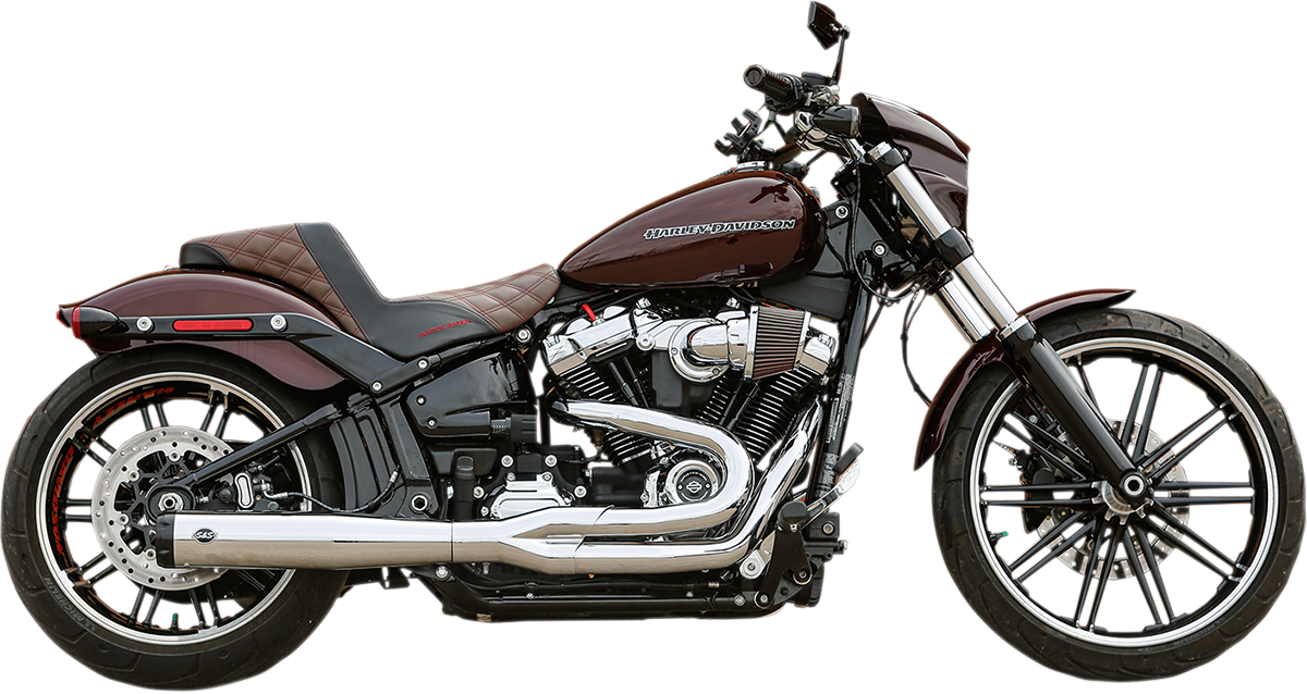 S&S CYCLE 2:1 Exhaust for Wide Chassis M8 Softail - 2018+ Fat Boy & Breakout - Chrome 550-0858 - PartsOutlet.com.au