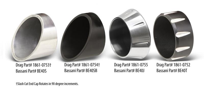 BASSANI XHAUST 4" Quick Change Slip On Mufflers - Chrome - 2017+ Bagger - 1F742