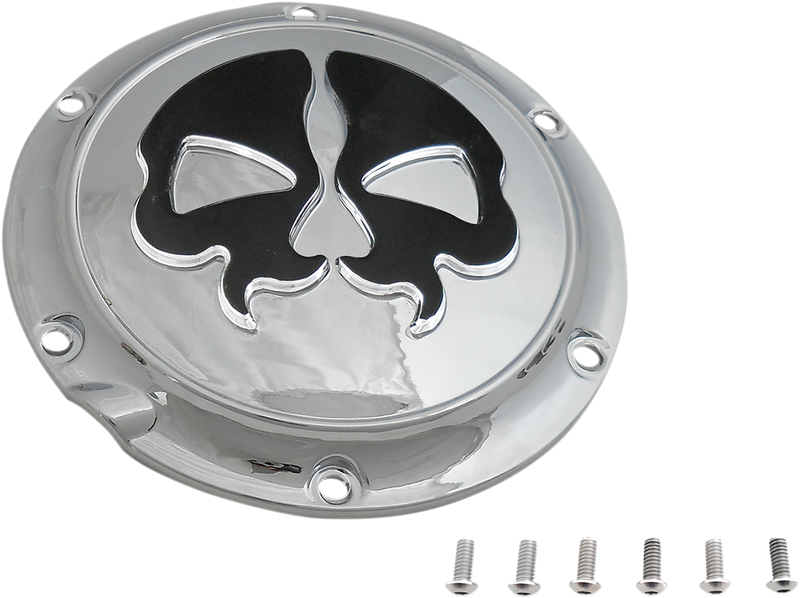 DRAG SPECIALTIES Split Skull Derby Cover - Harley-Davidson 2004-2022 - Chrome 78044 - PartsOutlet.com.au