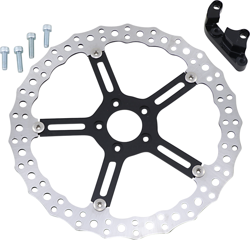 ARLEN NESS 15" JAGGED BIG BRAKE ROTORS, HUB MOUNT - '18-'24 SOFTAILS (NON INVERTED FORKS) - LEFT - 02-996