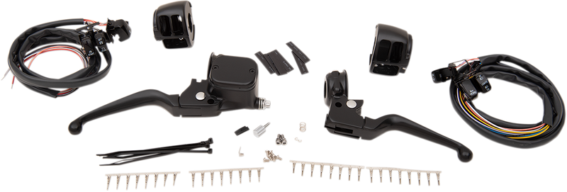 DRAG SPECIALTIES Handlebar Controls W/ Switches - 11/16" Master Cylinder - Black - Harley-Davidson '96-'11 - H07-0751AKMB