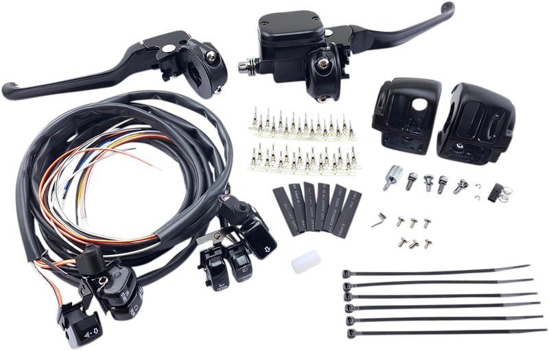 DRAG SPECIALTIES Handlebar Controls w/ Switches - 9/16" Master Cylinder - Black - Harley-Davidson '96-'11 - H07-0748AKMB