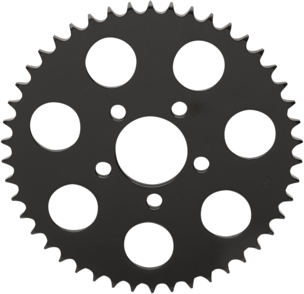 DRAG SPECIALTIES Rear Sprocket - Gloss Black - Flat - Harley-Davidson 2000-2024 - 46-Tooth 16429EB - PartsOutlet.com.au