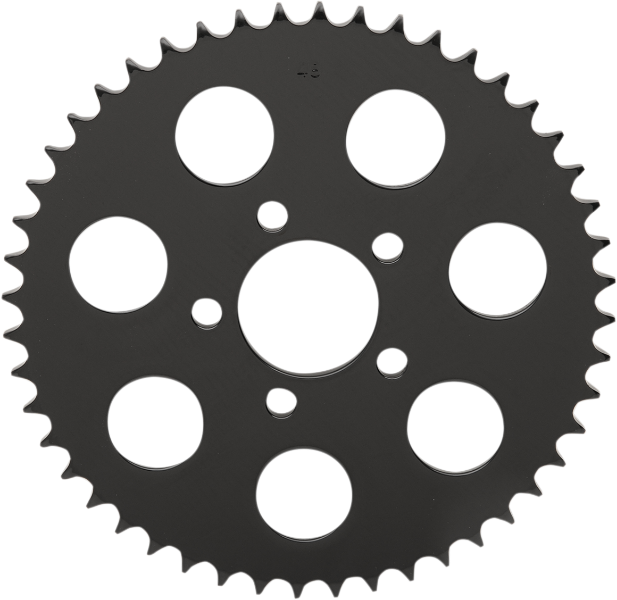 DRAG SPECIALTIES Rear Sprocket - Gloss Black - Flat - Harley-Davidson 2000-2024 - 48-Tooth 16421EB - PartsOutlet.com.au