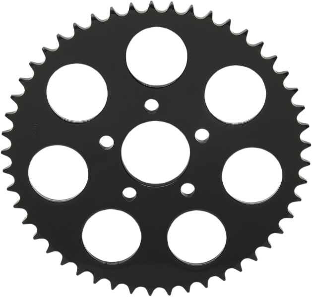 DRAG SPECIALTIES Rear Sprocket - Gloss Black - Flat - Harley-Davidson 2000-2022 - 49-Tooth 16422EB - PartsOutlet.com.au