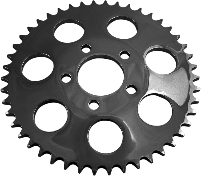 DRAG SPECIALTIES Rear Sprocket - Gloss Black - Dished - Harley-Davidson 2000-2024 - 49-Tooth 16425EB - PartsOutlet.com.au