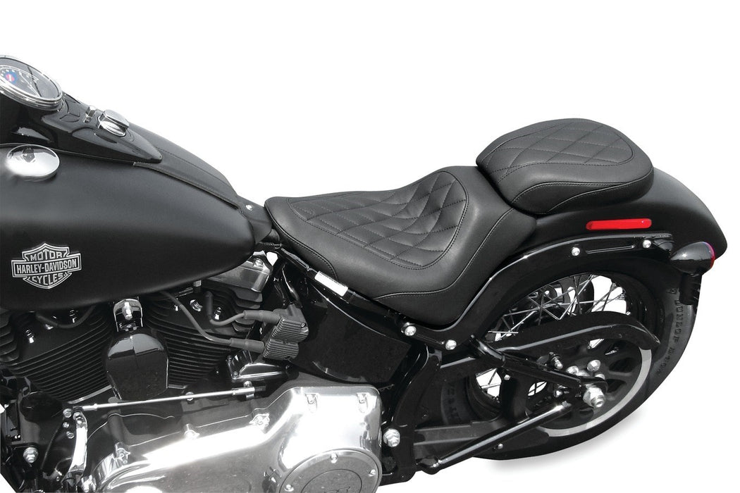 MUSTANG Wide Tripper Solo Seat - Black - Harley-Davidson Slim FLS 2011-2017 - Diamond 76762 - PartsOutlet.com.au