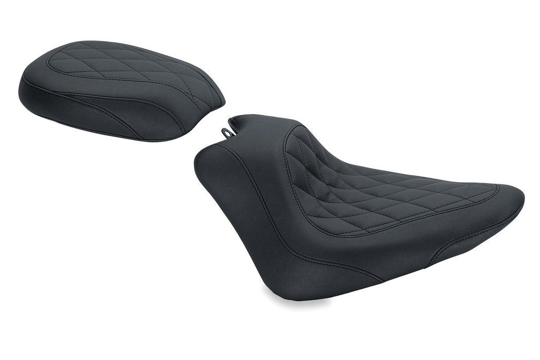 MUSTANG Wide Tripper Solo Seat - Black - Harley-Davidson Slim FLS 2011-2017 - Diamond 76762 - PartsOutlet.com.au