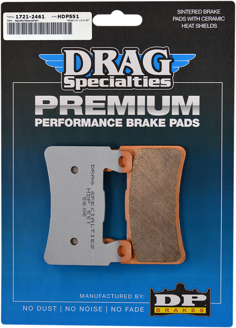 DRAG SPECIALTIES Sintered Brake Pads - Harley-Davidson 2015-2022 - Softail HDP551 - PartsOutlet.com.au