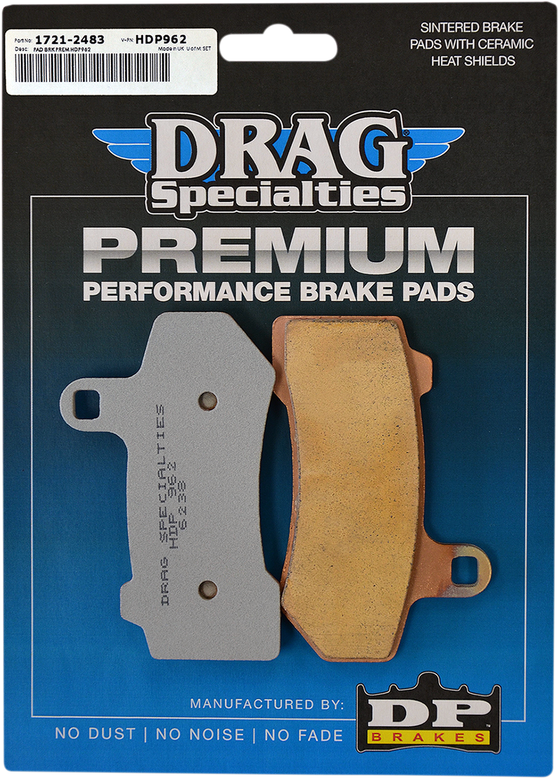 DRAG SPECIALTIES Sintered Brake Pads - Harley-Davidson 2006-2021 - HDP962 - PartsOutlet.com.au