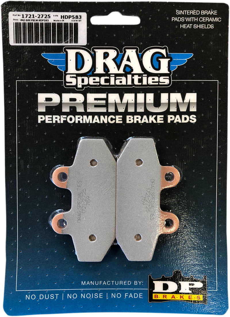 DRAG SPECIALTIES Sintered Metal Brake Pads - Harley-Davidson 2018-2022 - Softail HDP583 - PartsOutlet.com.au