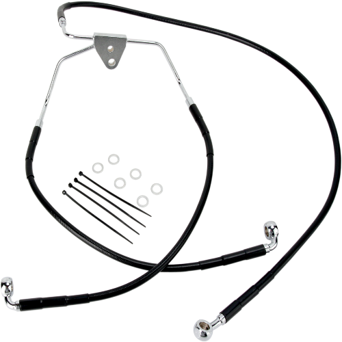 DRAG SPECIALTIES Brake Line - Front - Black - +10" - FL '08-'13 - 620085-10BLK