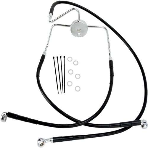 DRAG SPECIALTIES Brake Line - Front - Black - 16" / 25-1/2" - Road King '94-'07 - 644410-BLK