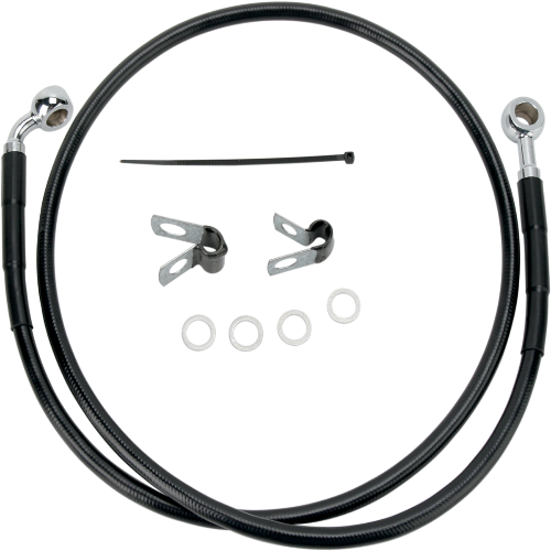 DRAG SPECIALTIES Brake Line - Front - Black - +10" - '04-'10 XL - 660313-10BLK
