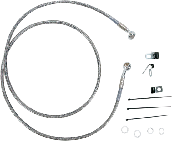 DRAG SPECIALTIES Brake Line - Front - +8" - Stainless Steel - Softail '00-'07 - 660214-8