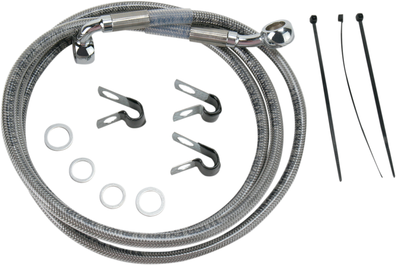 DRAG SPECIALTIES Brake Line - Front - +10" - Stainless Steel - Softail '00-'07 - 660214-10