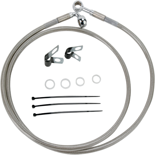 DRAG SPECIALTIES Brake Line - Front - +8" - Stainless Steel - Harley-Davidson '84-'05 - 640115-8