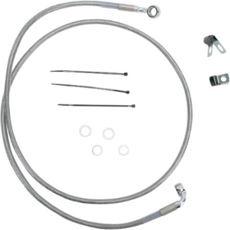 DRAG SPECIALTIES Brake Line - Front - +8" - Stainless Steel - Harley-Davidson '88-'03 - 640113-8