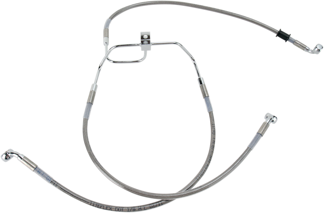 DRAG SPECIALTIES Brake Line - Stainless Steel - Harley-Davidson 2008-2017 - 18-5/8" / 18-1/4" 660325