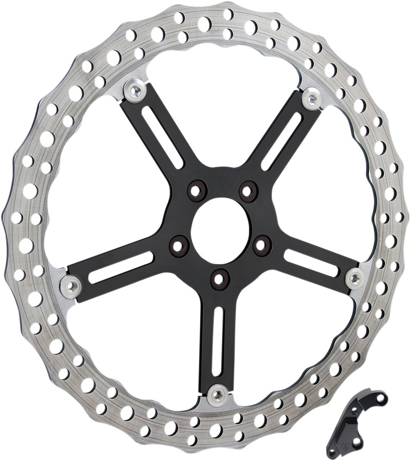 ARLEN NESS 15" JAGGED BIG BRAKE ROTORS, HUB MOUNT - '06-'17 DYNA / '15-'17 SOFTAIL - LEFT - 02-994
