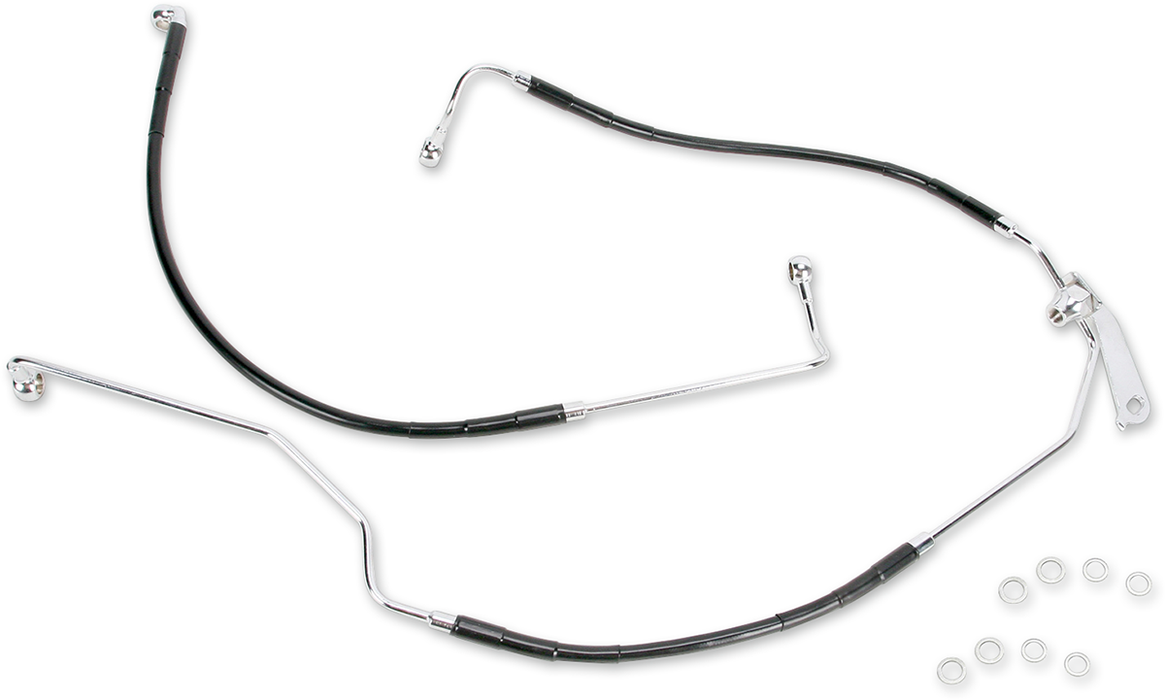 DRAG SPECIALTIES Brake Line - ABS - Harley-Davidson 2009-2013 - Black 640231-BLK - PartsOutlet.com.au