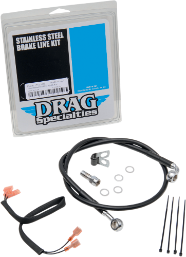 DRAG SPECIALTIES Brake Line - Rear - Black - Softail '89-'99 - 33-1/16" - 640222-BLK