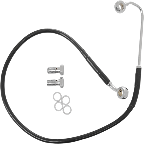 DRAG SPECIALTIES Brake Line - Front - Black - +10" -  FXS '12-'13 - 691319-10BLK