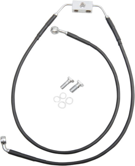 DRAG SPECIALTIES Brake Line - Front - Black - +8" - FXDB '12-'17 - 612135-8BLK