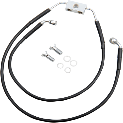 DRAG SPECIALTIES Brake Line - Front - Black - +10" - FXDWG '12-'17 - 612138-10BLK