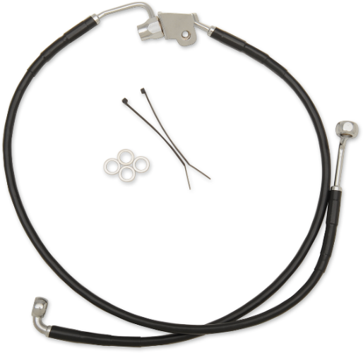 DRAG SPECIALTIES Brake Line - Rear - Black - 20" / 25" - FL 2008 - 640240B