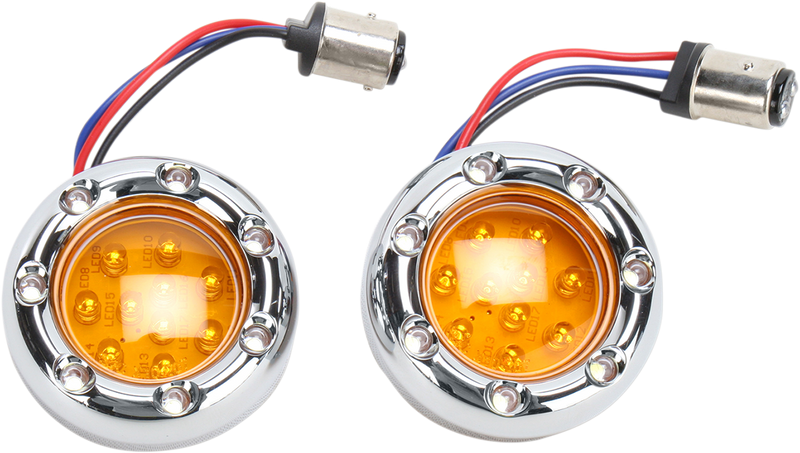 ARLEN NESS LED Light Kit for Factory Turn Signal Housing - Amber/White - Chrome 12-757 - PartsOutlet.com.au