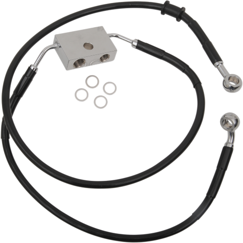 DRAG SPECIALTIES Brake Line - Front - +8" - Black - '14-'22 XL - 614743-8BLK