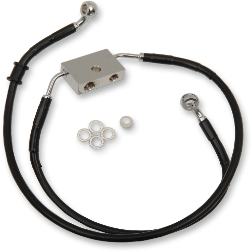DRAG SPECIALTIES Brake Line - Front - +8" - Black -'14-'22 XL - 614751-8BLK