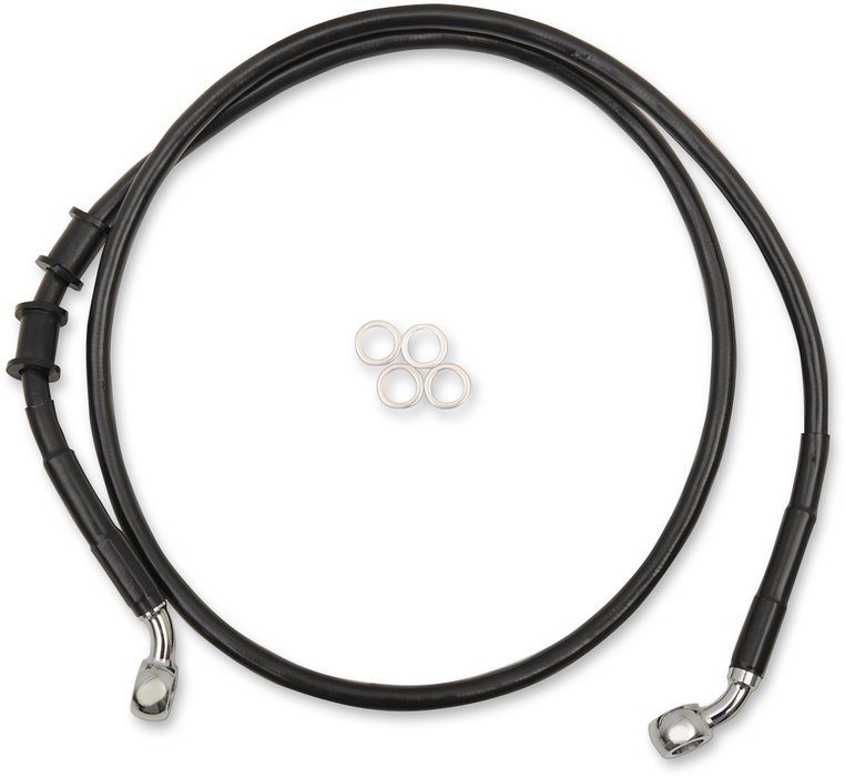 DRAG SPECIALTIES Front Brake Line - Harley-Davidson 2014-2019 - 39-1/2" XL - Black 614766-BLK