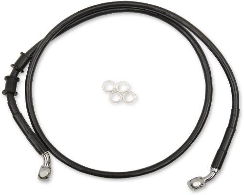 DRAG SPECIALTIES Brake Line - Front - +8" - Black - '14-'19 XL - 614766-8BLK