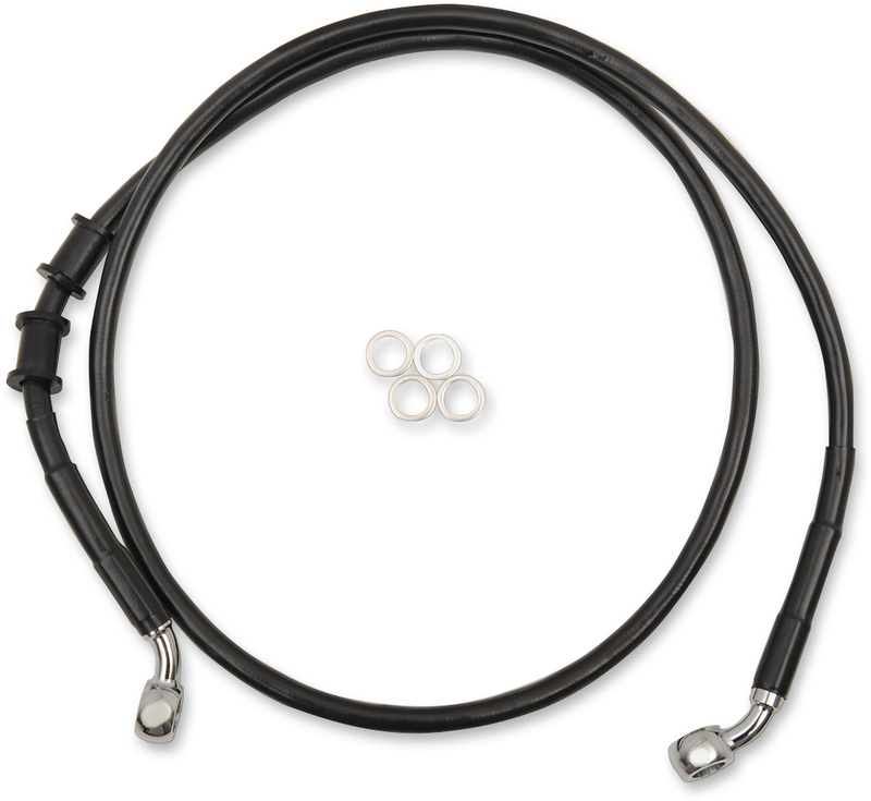 DRAG SPECIALTIES Brake Line - Front - +12" - Black - '14-'19 XL - 614766-12BLK