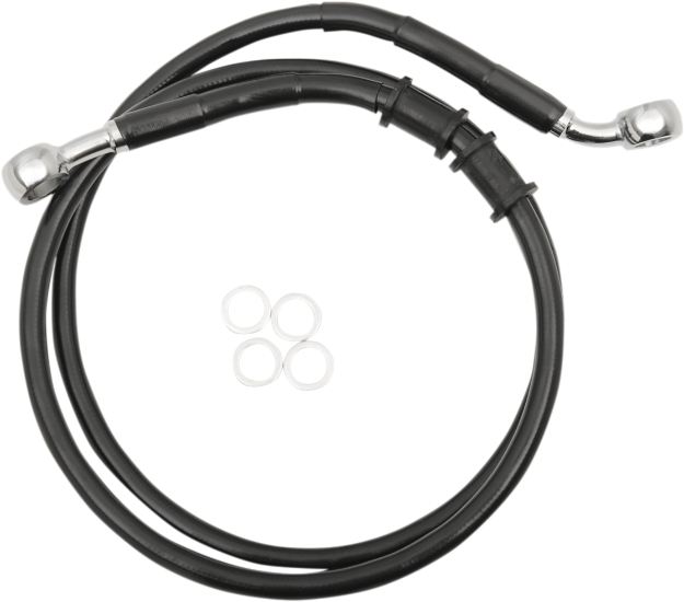 DRAG SPECIALTIES Front Brake Line - 35-1/2" - Black - XL '14-'22 - 614771-BLK