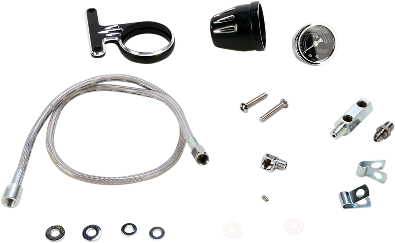 ARLEN NESS DEEP CUT® OIL PRESSURE GAUGE, BLACK - 93-up SPORTSTER - 15-667 - PartsOutlet.com.au