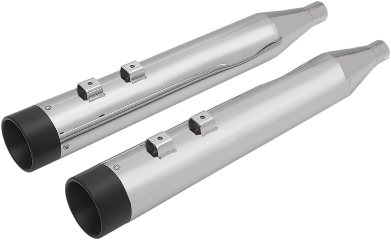DRAG SPECIALTIES 4" Slip-On Mufflers for FL '95-'16 - Chrome/Black - H00969