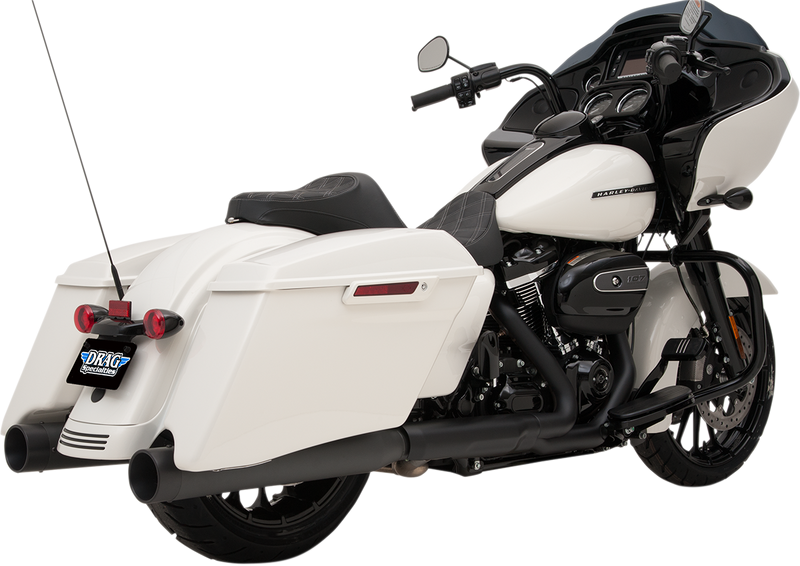 DRAG SPECIALTIES 4" Slip-On Mufflers for FL '17-'22 - Black/Black - H00972