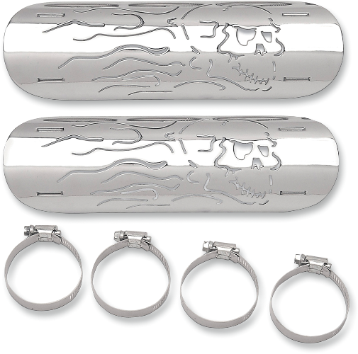 DRAG SPECIALTIES Flame Skull Heat Shield - 10" - 1861-0102