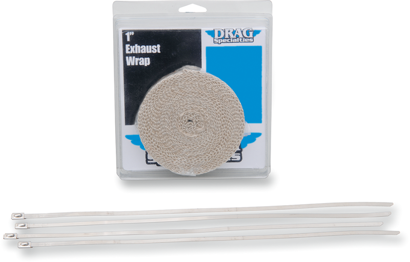 DRAG SPECIALTIES Exhaust Wrap with Tie - Tan - 1"x25' - 525-2002