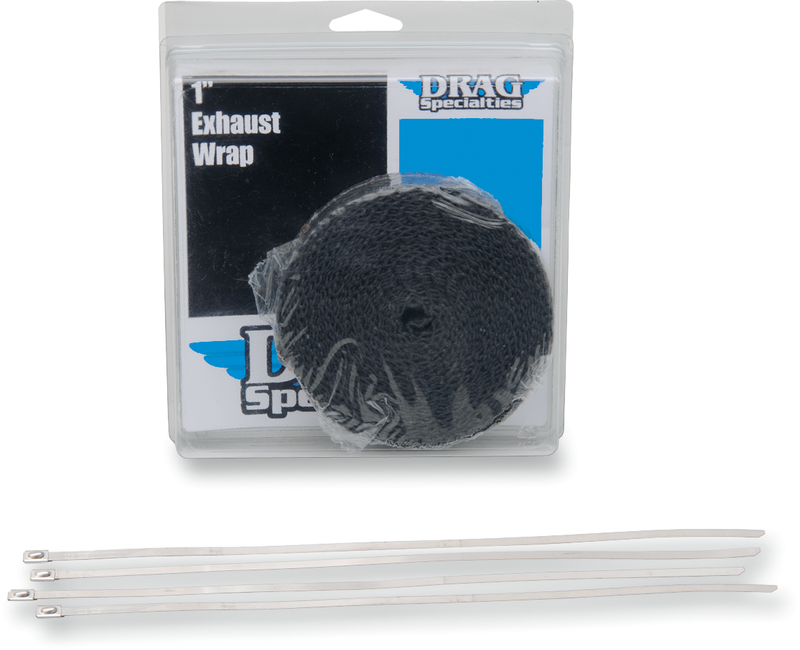 DRAG SPECIALTIES Exhaust Wrap with Tie - Black - 1"x25' - 526-2002